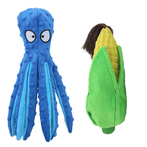 Crinkle Dog Toy Octopus with Corn